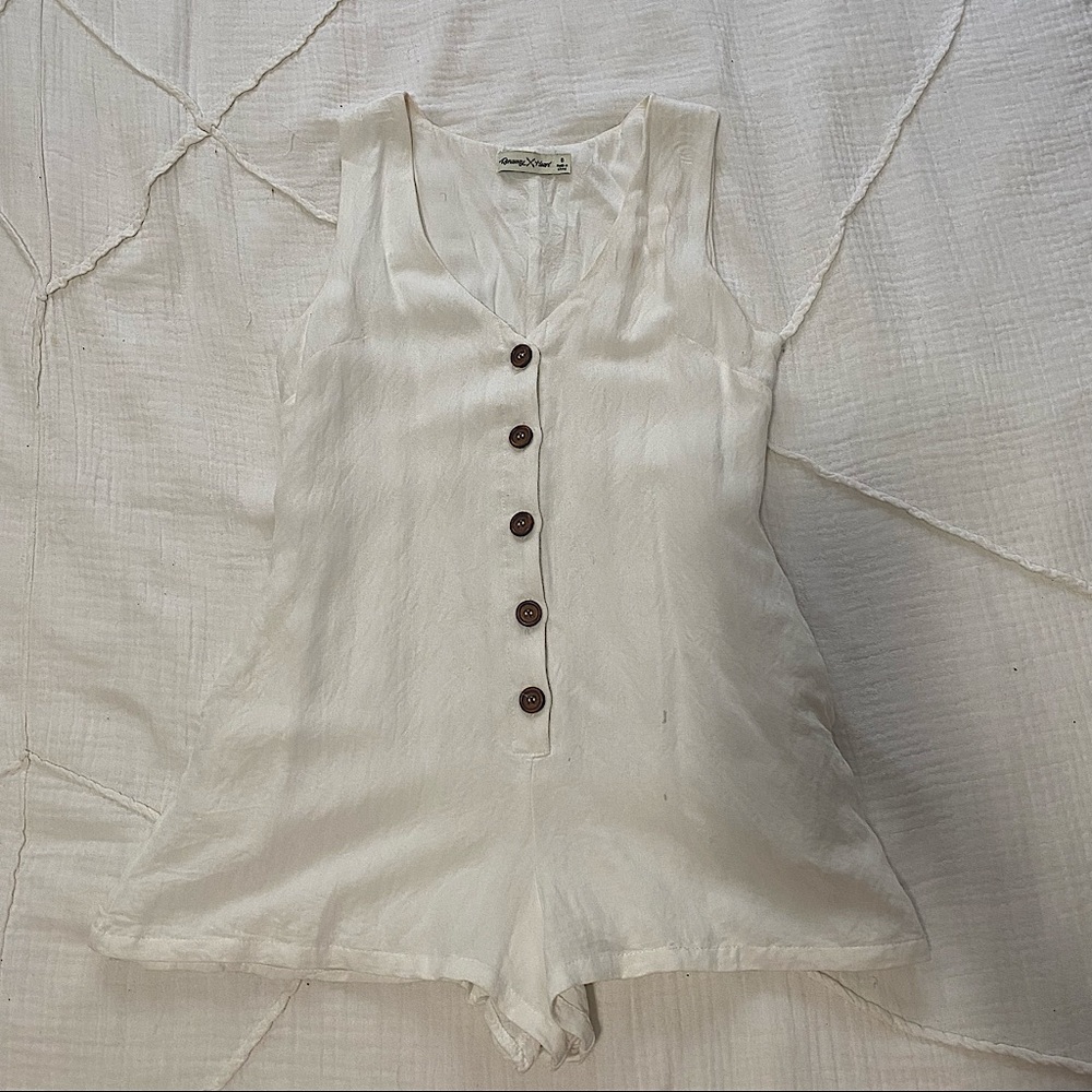 White Button-Up Romper